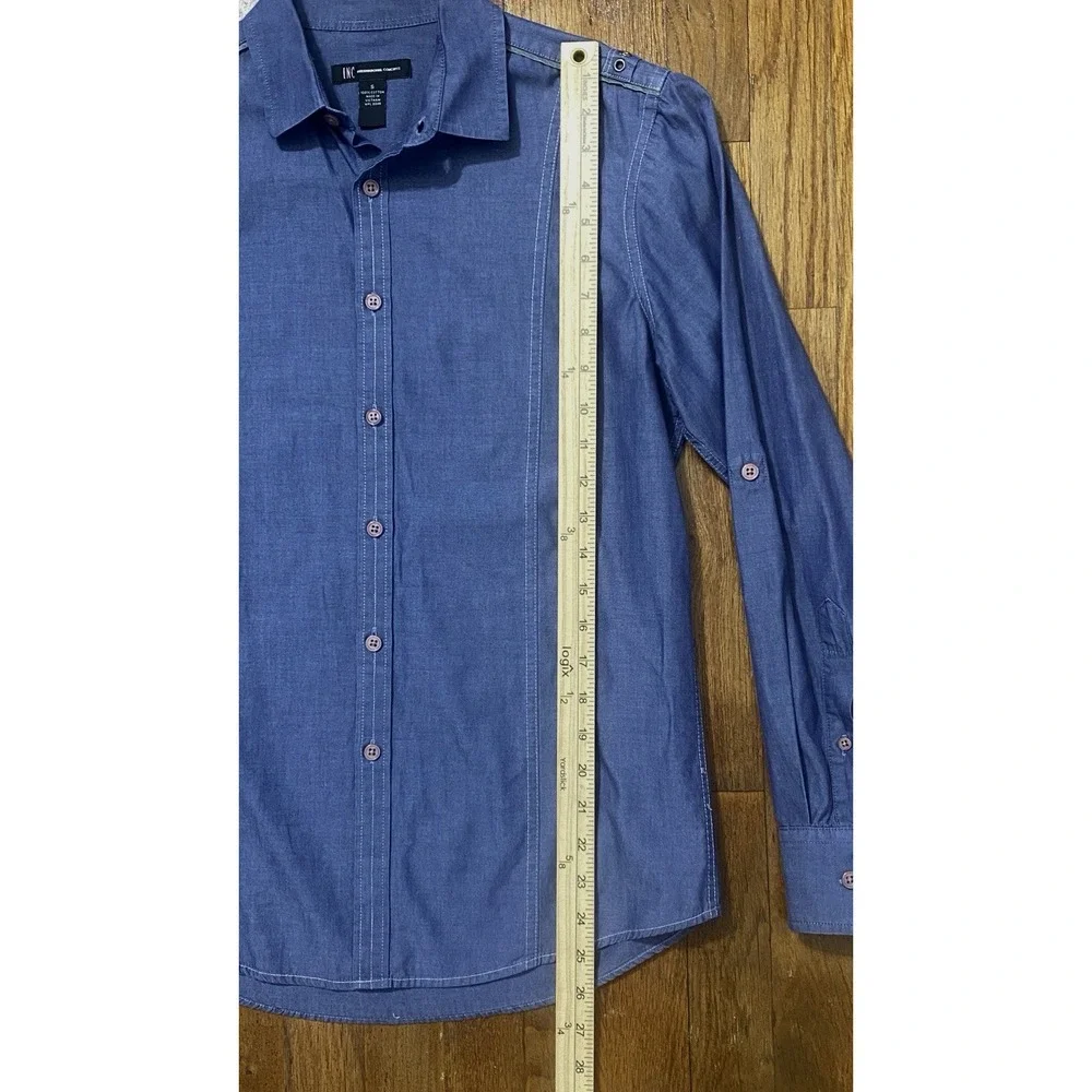 I.N.C. International Concepts Tailored Shirt Sz Small Blue Chic Elevated Casual